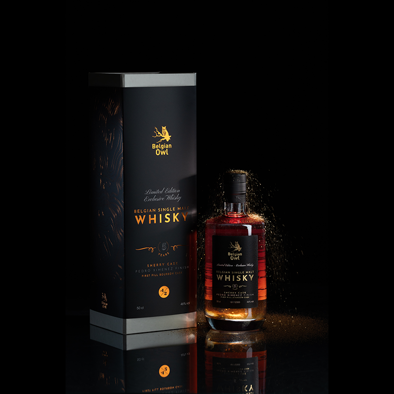 Whisky Belgian Owl 5 ans finition Pedro Ximenez 46% - 0.5L.