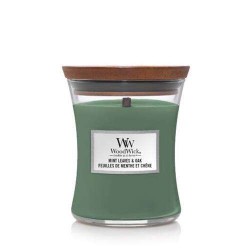 WoodWick Mint Leaves & Oak Medium Candle