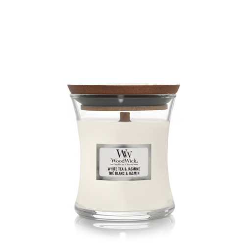 WoodWick – Bougie au Thé blanc et au jasmin Mini